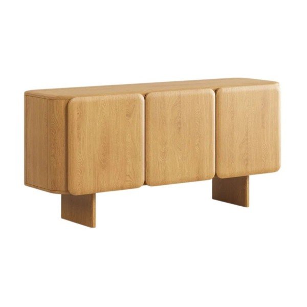 Comodă în culoare naturală din lemn de stejar 160x76x45 cm Charlotte – Micadoni 