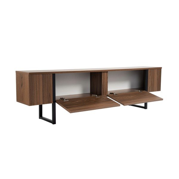Comodă TV în culoare naturală închisă cu aspect de lemn de nuc 180x50x29,5 cm Serenity – Kalune Design-image-2