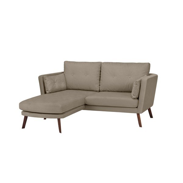 Canapea cu 3 locuri Mazzini Sofas Elena, cu șezlong pe partea stângă, bej închis-image-4
