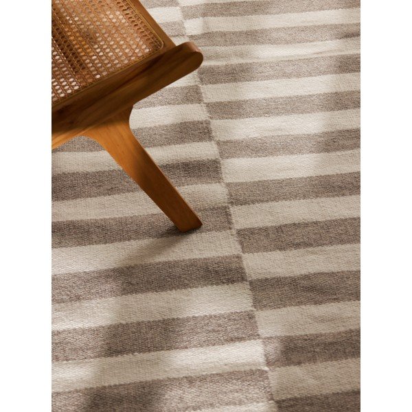 Covor alb/gri reversibil/țesut manual din lână 200x300 cm Vika – Hanse Home-image-3