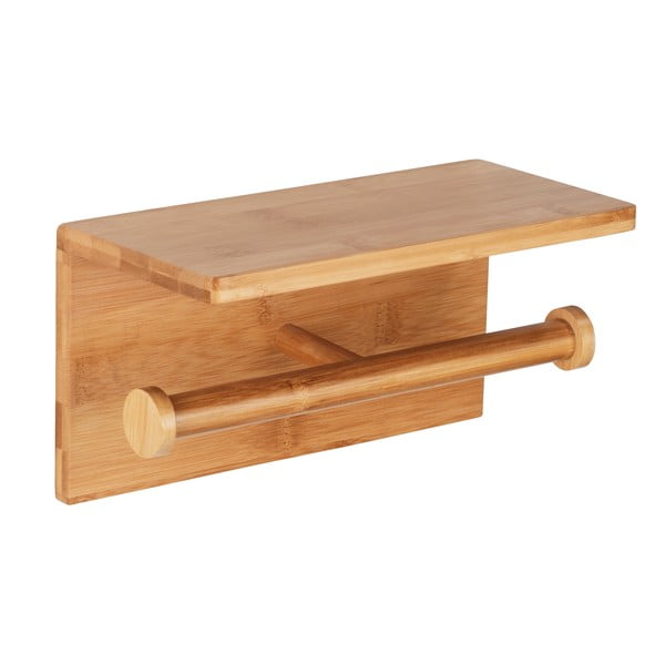 Suport pentru hârtie igienică de montat pe perete din bambus Duo Bambusa – Wenko-image-1