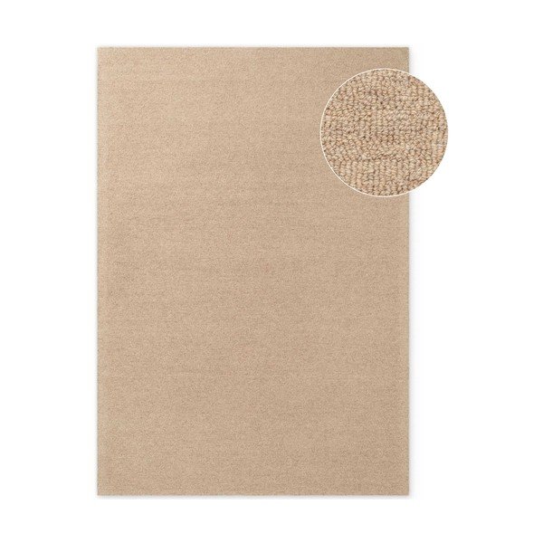 Covor în culoare naturală țesut manual din lână 140x200 cm Puristic Knots – Elle Decoration