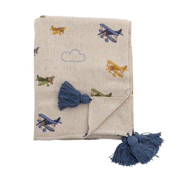 Pătură pentru copii crem 130x160 cm Plane – Bloomingville Mini