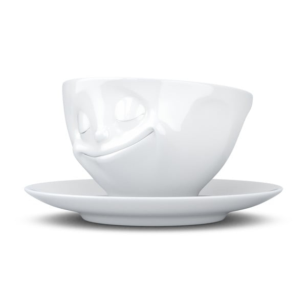 Ceașcă din porțelan pentru cafea 58products Happy, alb, 200 ml-image-3