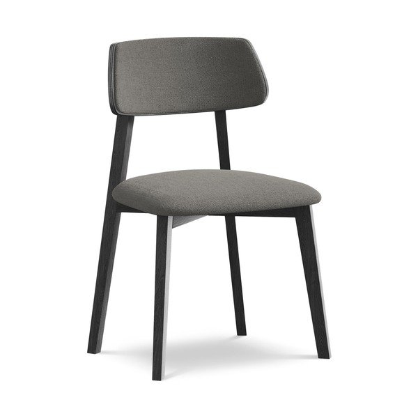 Scaun de dining gri din lemn masiv Niu – Makamii