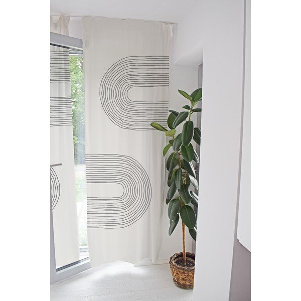 Draperie bej din bumbac satinat 110x250 cm Setting Sun – Butter Kings-image-1