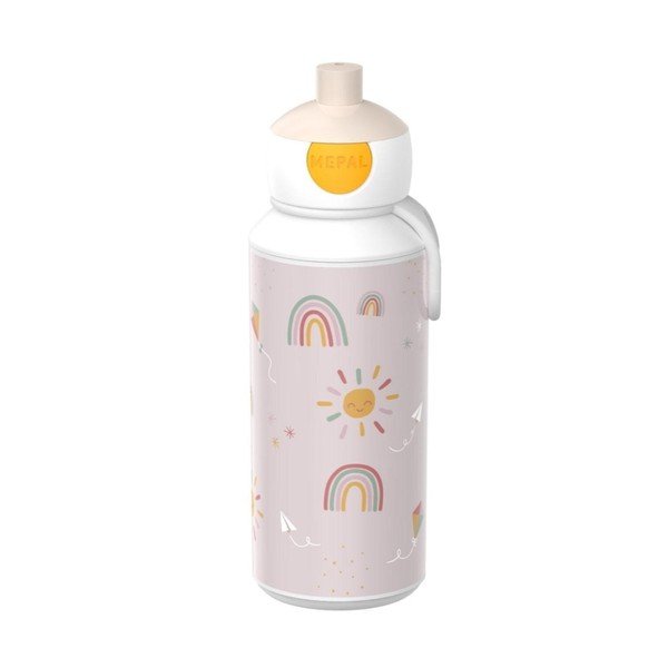 Sticlă pentru copii bej din plastic 400 ml Sunshine & Rainbow – Mepal