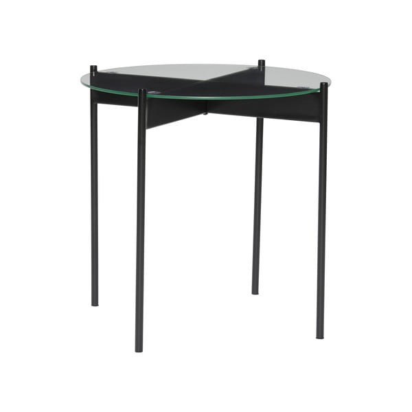 Măsuță auxiliară rotundă cu blat din sticlă ø 45 cm Beam – Hübsch