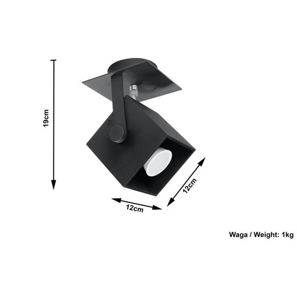Plafonieră Sollux Noe Uno, negru-image-3