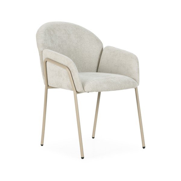 Set de scaune de sufragerie bej 2 buc. tapițat Aslin – MOME