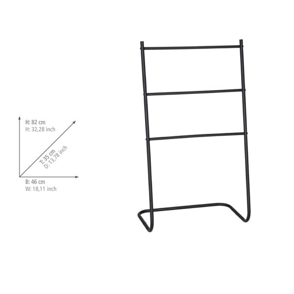 Suport pentru prosoape negru mat din metal Aracena – Allstar-image-1