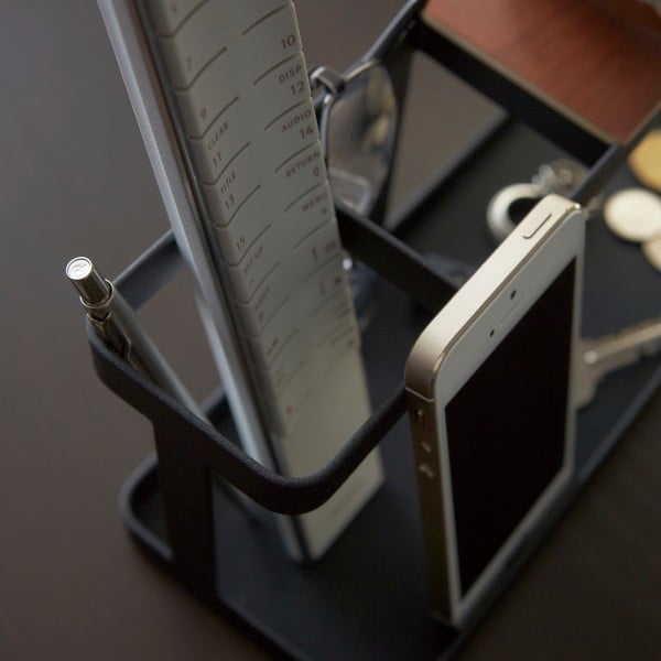 Suport multifuncțional YAMAZAKI Tower Desk Bar, negru-image-1