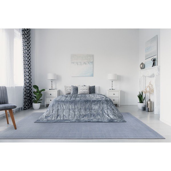 Covor albastru din lână 200x300 cm Linea – Agnella-image-1