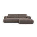 Colțar taupe extensibil/cu spațiu de depozitare (cu colț pe partea dreaptă/cu șezlong) Fuji – Bobochic Paris