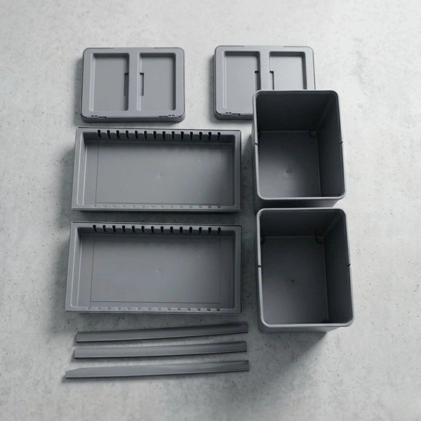 Coș de gunoi gri pentru reciclare/ încorporat 2x12 l din plastic Metropolis Flip-up – Elletipi-image-3