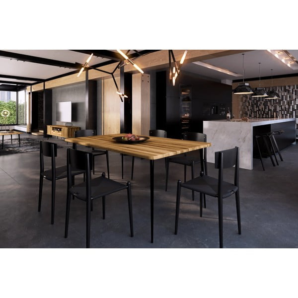 Masă dining din lemn de stejar 160x90 cm Kula – The Beds-image-1
