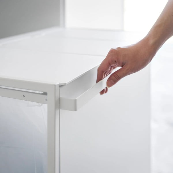 Coș de gunoi alb de reciclat din metal Tower – YAMAZAKI-image-3