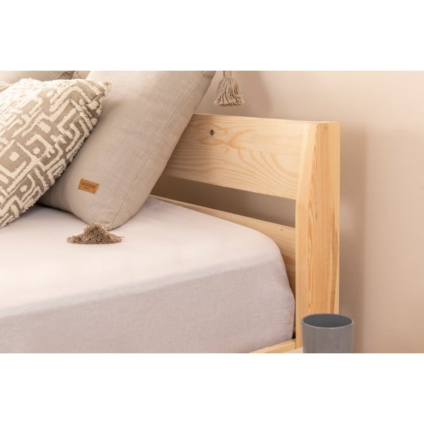 Pat matrimonial în culoare naturală din lemn de molid cu somieră 180x200 cm Venus – Kalune Design-image-3