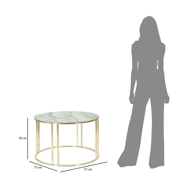 Măsuță de cafea Mauro Ferretti Sepa,, ø 75 cm, alb-auriu-image-3