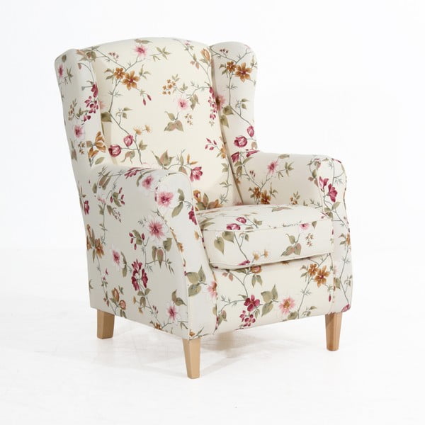 Fotoliu înflorat Max Winzer Lorris, alb-image-2