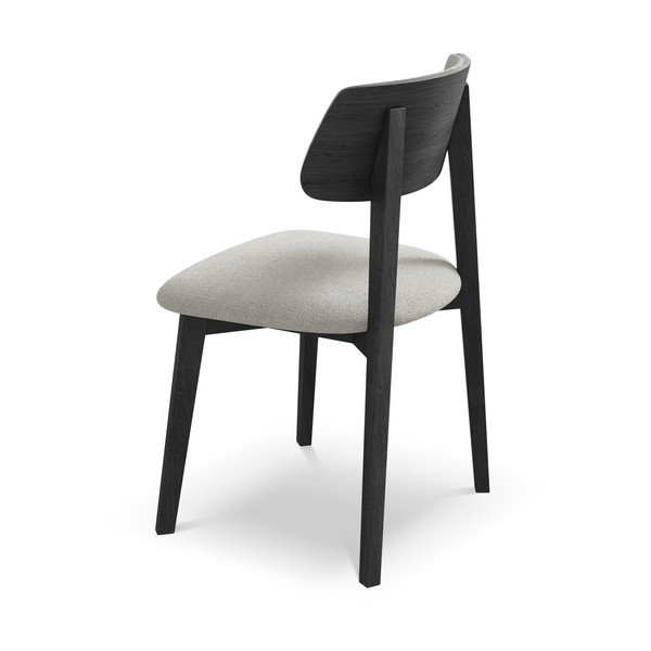 Scaun de dining gri deschis din lemn masiv Niu – Makamii-image-3