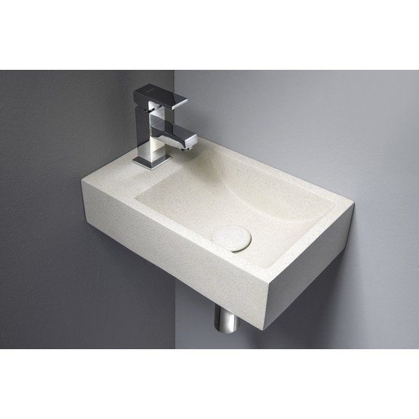 Chiuvetă mică pentru WC gri deschis din beton 40x22 cm Crest – Sapho-image-1
