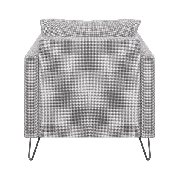 Fotoliu gri deschis cu tapițerie din chenille Freya – Ropez-image-2