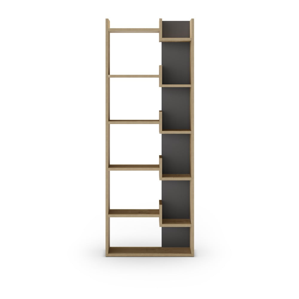 Bibliotecă cu aspect de lemn de stejar 60,5x162 cm Klapo – Marckeric