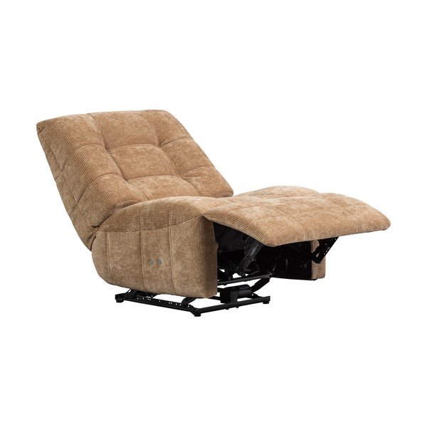 Fotoliu maro deschis reglabil de relaxare cu tapițerie din catifea reiată Hein – WOOOD-image-3