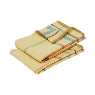 Set de 2 prosoape de bucătărie din bumbac Hübsch Yara, 50 x 70 cm, galben