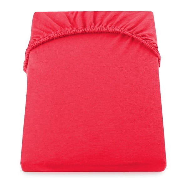 Cearșaf de pat cu elastic DecoKing Nephrite Red, 80-90 cm, roșu