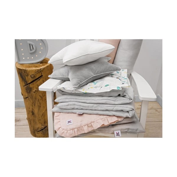 Lenjerie de pat din in pentru copii BELLAMY Stripes, 140 x 200 cm, gri-image-3