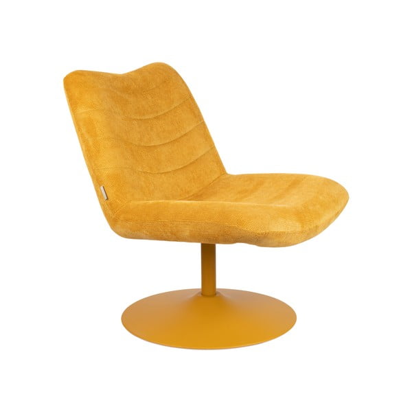 Fotoliu galben ocru cu tapițerie din catifea Bubba – Zuiver