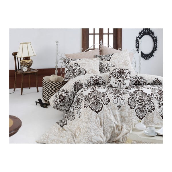 Set lenjerie de pat din bumbac pentru pat dublu Nazenin Home Luxy, 200 x 220 cm