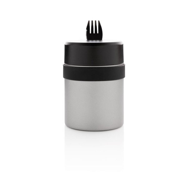 Set termos mâncare solidă și tacâmuri XD Collection, 400 ml, argintiu-image-3