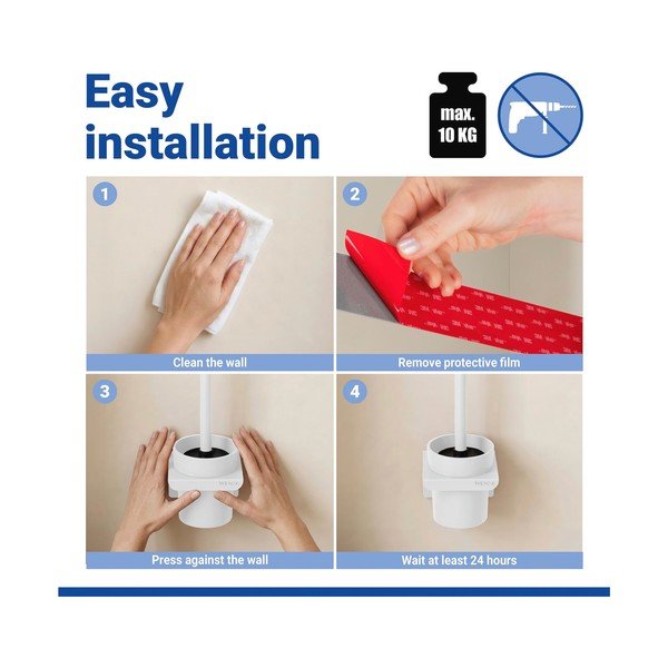 Perie de WC albă autoadezivă cu Turbo-Loc din plastic Lizan – Wenko-image-4