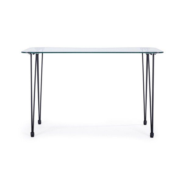 Birou cu blat din sticlă 60x120 cm Rondo – Bizzotto-image-2