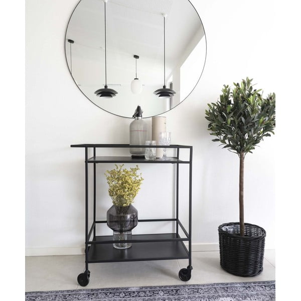 Cărucior de bar cu structură din oțel House Nordic Vita, negru-image-1