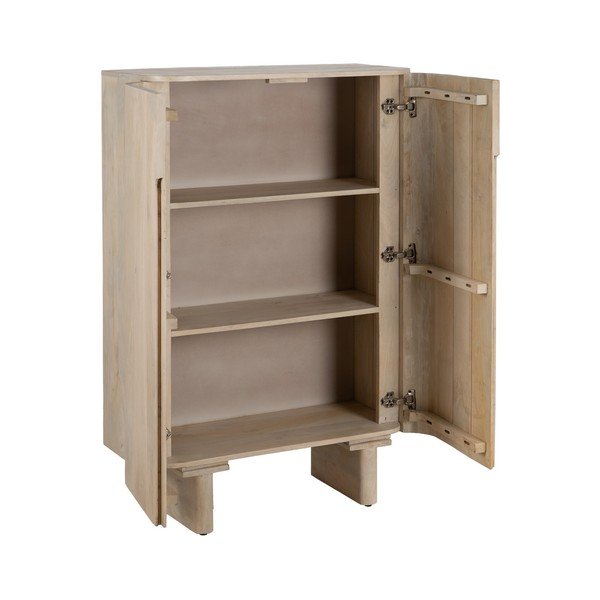 Dulap în culoare naturală din lemn de mango 90x138 cm Batel – Ixia-image-2