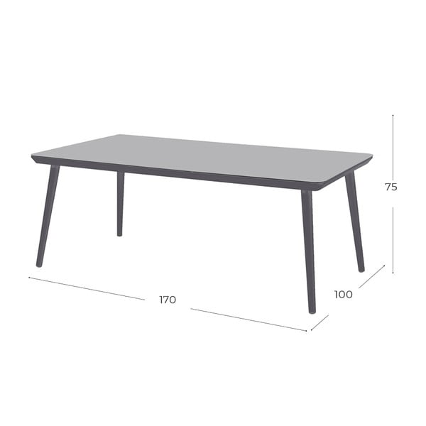 Masă de grădină Hartman Sophie, 170 x 100 cm, gri-image-1