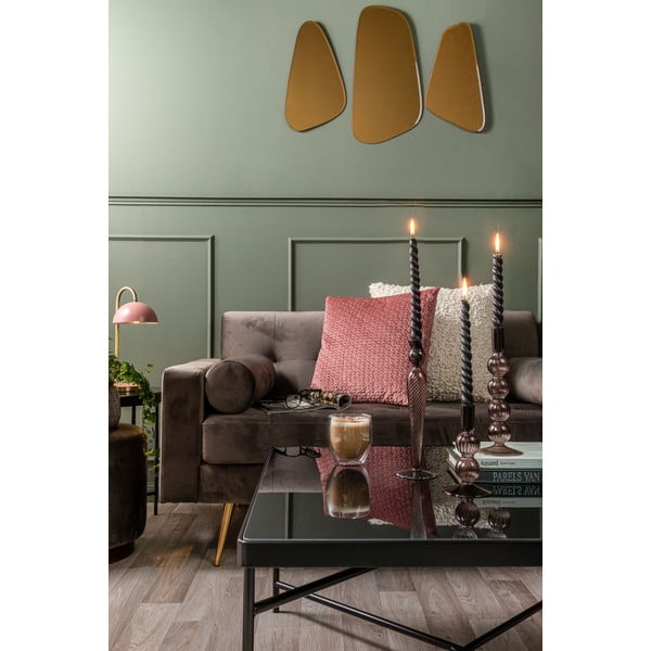 Sfeșnic din sticlă PT LIVING Swirl Bubbles, maro-image-1