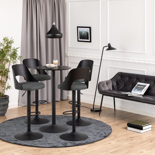 Scaune de bar gri-închis cu înălțime ajustabilă 2 buc. (înălțime șezut 84 cm) Lucy – Actona-image-1