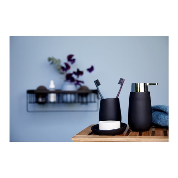 Suport din ceramică pentru periuțele de dinți Wenko Badi, negru-image-2