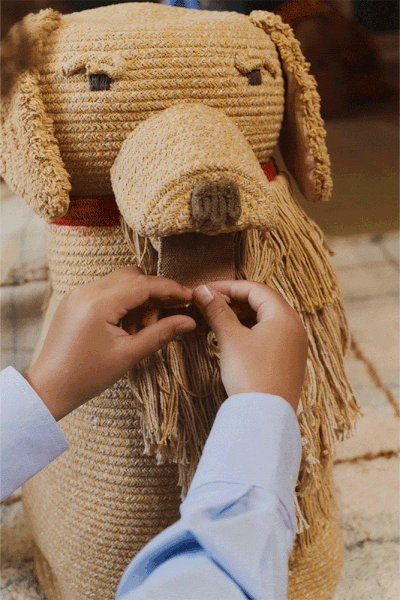 Coș de jucării pentru copii bej din material textil 40x30x55 cm Luna – Lorena Canals-image-4