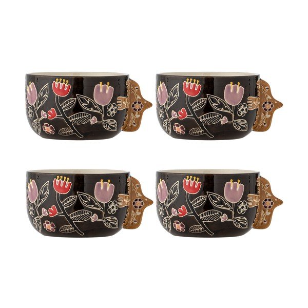 Boluri mici maro închis 4 buc. pentru supă din gresie 720 ml Vivielle – Bloomingville