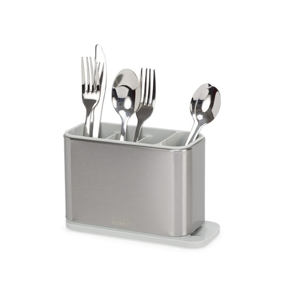 Scurgător de vase argintiu pentru tacâmuri din metal Surface – Joseph Joseph-image-2