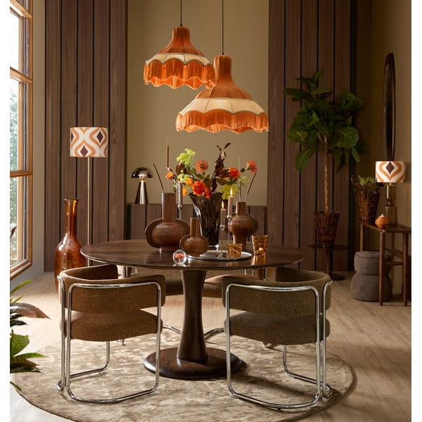 Scaun de sufragerie maro deschis cu cotiere tapițat Adante – Light & Living-image-2