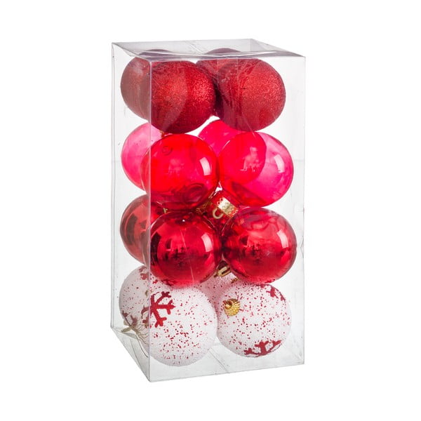 Set 16 globuri de Crăciun Unimasa Foam, ø 6 cm, roșu