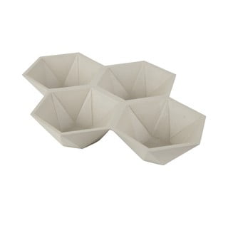 Tavă cu 4 compartimente Zuiver Hexagon, bej