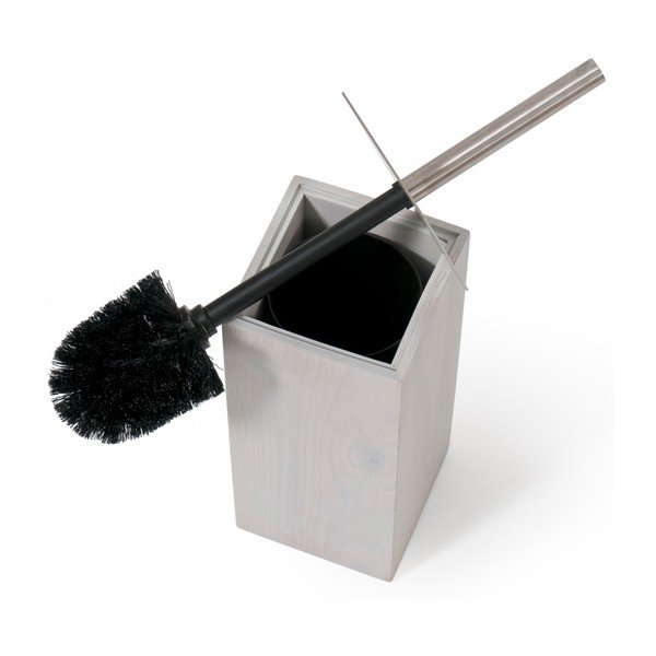 Perie WC cu sport din lemn de stejar Wireworks Mezza, gri-image-2